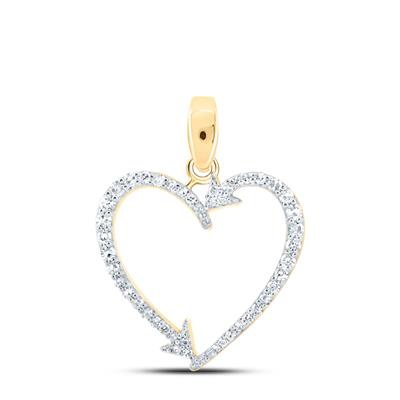 Dije corazon de oro con diamantes